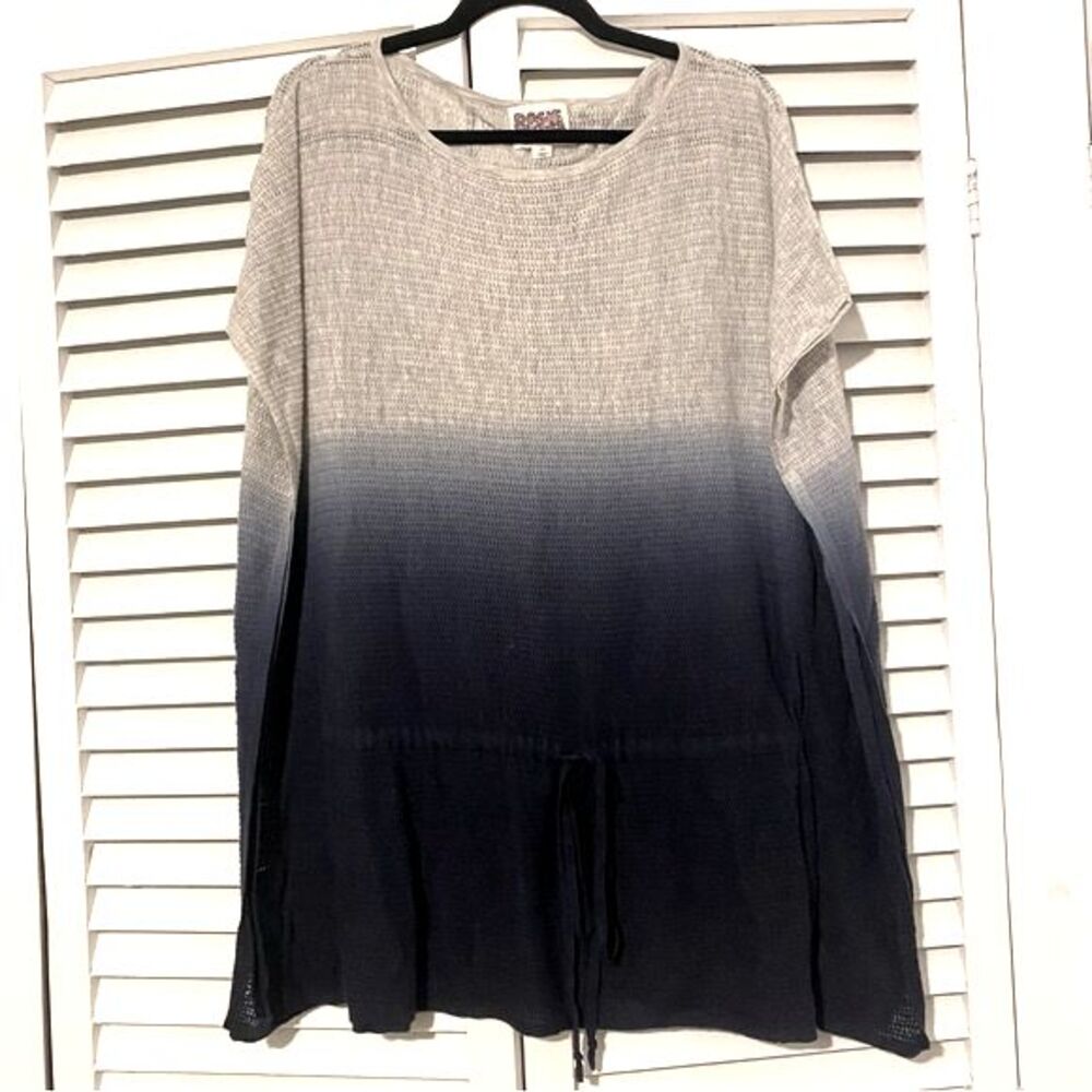 Rosie Neira Anthropologie size S/M Blue Ombre Lagenlook Oversized Blouse